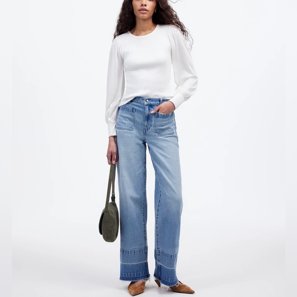 Madewell Ribbed Puff-Sleeve Top - Picture 3 of 9